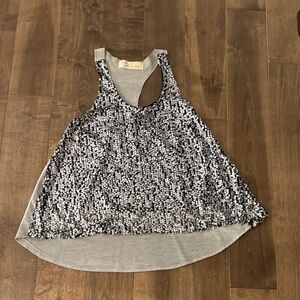 Vintage Havana Silver Sequin Tank Top